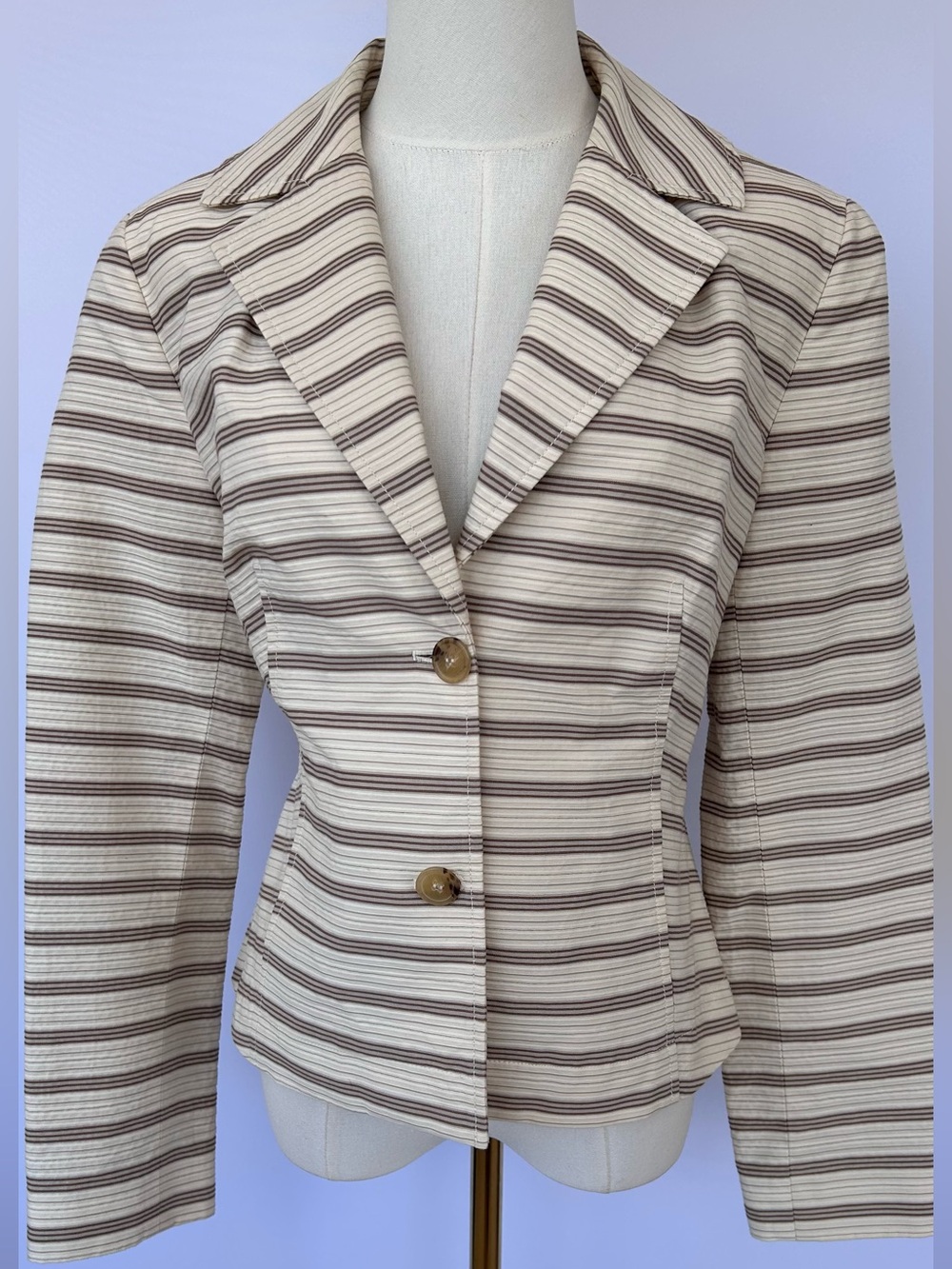 Doncaster Women’s Tailored Blazer Striped Neutrals Size 12